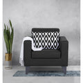 Adorn India Bladen Leatherette 1 Seater Sofa (Black)