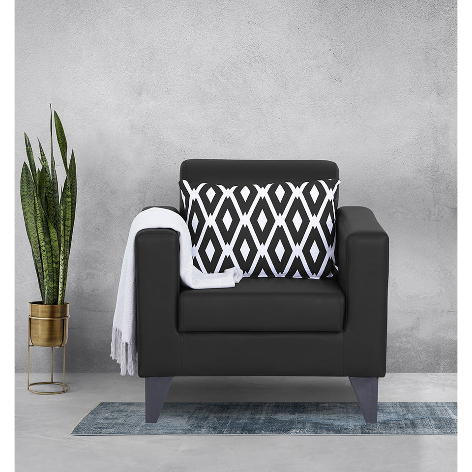Bladen Leatherette 1 Seater Sofa (Black)
