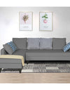 Adorn India Maddox L Shape 6 Seater Sofa Set Stripes (Left Hand Side) (Grey)