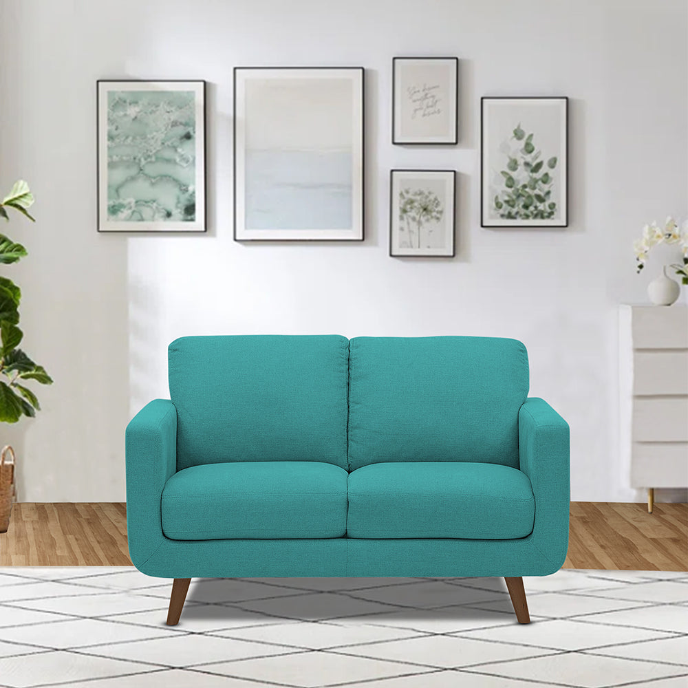 Adorn India Damian 2 Seater Sofa (Aqua Blue) (3 Year Warranty)
