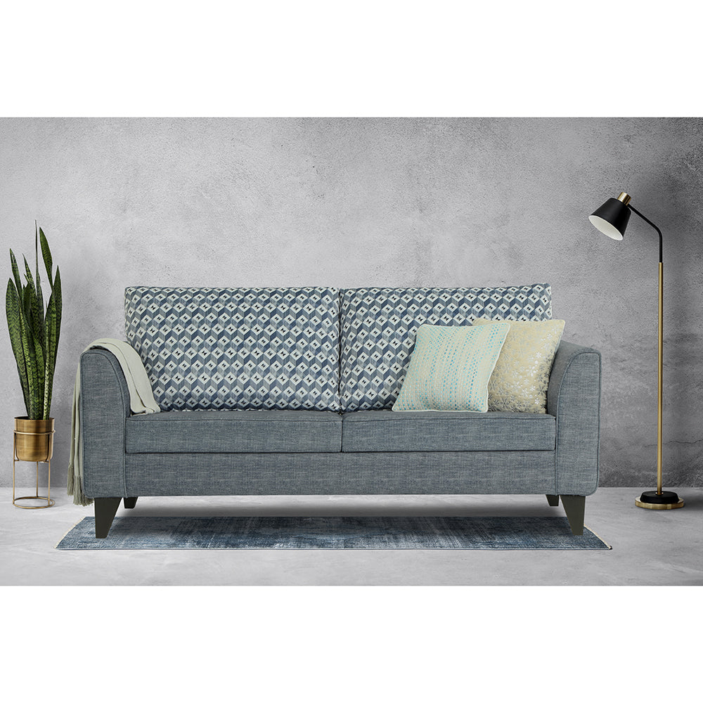 Adorn India Tornado Bricks 3 Seater Sofa (Grey)