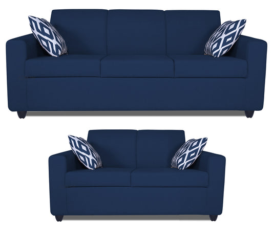 Adorn India Monteno Five Seater 3+2 Sofa Set (Blue)