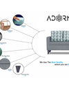 Adorn India Calloway Bricks L Shape 5 Seater Sofa Set (Right Hand Side) (Grey)