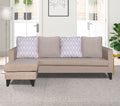 Adorn India Beetle Rhombus L Shape 5 Seater Sofa Set LHS (Beige) (3 Year Warranty)