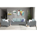 Adorn India Straight Line Plus Stripes 3+1+1 5 Seater Sofa Set (Grey) (3 Year Warranty)