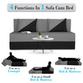 Adorn India Easy Desmond 3 Seater Sofa Cum Bed 5 X 6 (Grey & Black) (1 Year Warranty)
