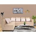 Adorn India Poland L Shape 5 Seater Sofa Set (Left Side) (Beige)