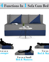 Adorn India Easy Desmond 2 Seater Sofa Cum Bed 4 x 6 (Blue & Grey)