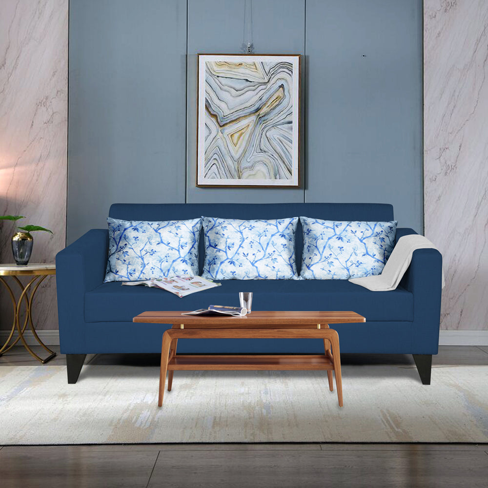Adorn India Bladen 3 Seater Sofa (Blue)
