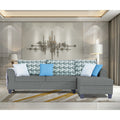 Adorn India Valencia Plus Bricks L Shape 6 Seater Sofa Set (Right Hand Side) (Grey)