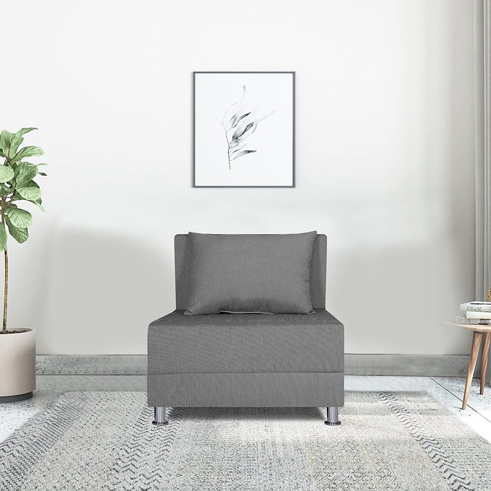 Adorn India Easy Alyn Plus Decent 1 Seater Sofa Cum Bed (2.5x6) (Grey) (1 Year Warranty)