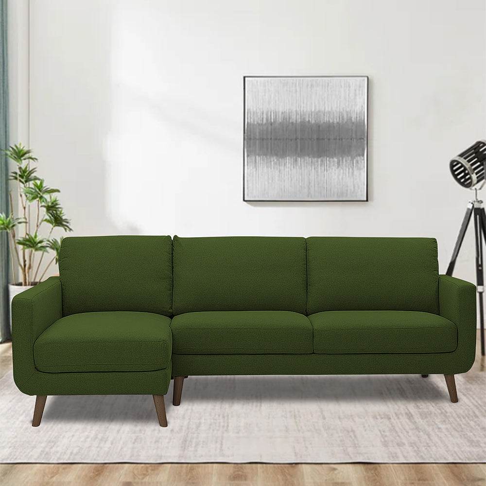 Adorn India Damian L Shape 6 Seater Sofa Set LHS (Green) (3 Year Warranty)
