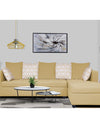 Adorn India Zink Straight line L Shape 6 Seater Sofa Rhombus Cushion (Beige)