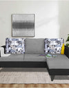 Adorn India Hallton L Shape 4 Seater Sofa Set Digital Print (Black & Grey)