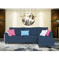 Adorn India Valencia Plus Decent L Shape 6 Seater Sofa Set (Right Hand Side) (Blue)