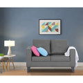Adorn India Straight line Plus Premium Leatherette Suede 2 Seater Sofa (Grey) (3 Year Warranty)