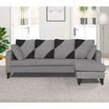 Adorn India Denver L Shape 5 Seater Sofa Set RHS (Grey) (3 Year Warranty)