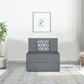 Adorn India Easy 1 Seater Sofa Cum Bed (Rhombus Pattern) Chennile Fabric - Washable Cover - Including 1 Cushion - Size 2.5' x 6' Ft (Grey Color) Perfect for Home & Office for Guests