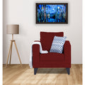 Adorn India Hallton Plain 1 Seater Sofa (Maroon) (3 Year Warranty)