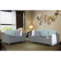 Straight Line Plus Stripes 3+2 5 Seater Sofa Set (Grey)