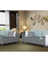 Adorn India Straight Line Plus Stripes 3+2 5 Seater Sofa Set (Grey)