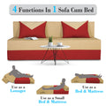 Adorn India Easy Boom 4 Seater Sofa Cum Bed 6 x 6 (Red Beige) (1 Year Warranty)