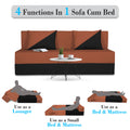 Adorn India Easy Desmond 3 Seater Sofa Cum Bed 5 x 6 (Rust & Black) (1 Year Warranty)
