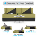 Adorn India Easy Desmond 4 Seater Sofa Cum Bed 6 x 6 (Green & Black) (1 Year Warranty)