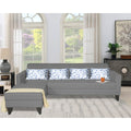 Adorn India Bladen L Shape 5 Seater Sofa Set Floral Print (Left Hand Side) (Grey)
