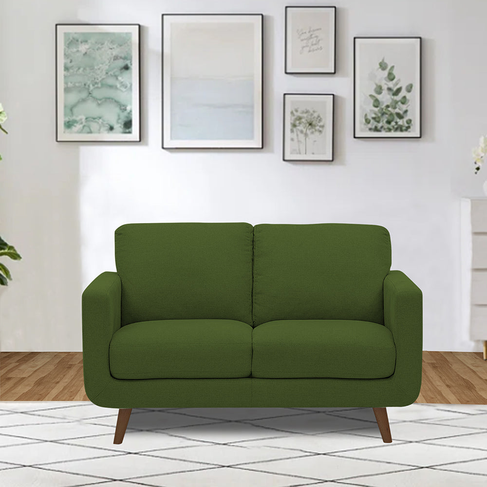 Adorn India Damian 2 Seater Sofa (Green) (3 Year Warranty)