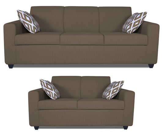Adorn India Monteno Five Seater 3+2 Sofa Set (Brown)