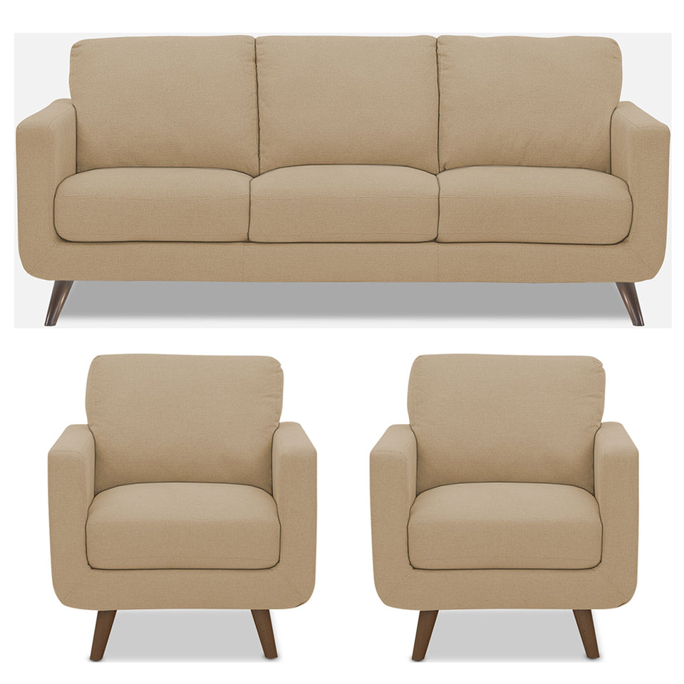 Damian 3+1+1 5 Seater Sofa Set (Beige)