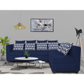 Adorn India Poland L Shape 5 Seater Sofa Set - Right Side (Blue)