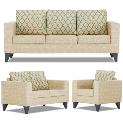 Adorn India Straight line Plus Blossom 3+2+1 6 Seater Sofa Set (Beige)