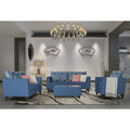 Sheldon Crafty 3+2+1 6 Seater Sofa Set with Centre Table (Blue)
