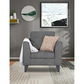 Adorn India Enzo Decent Premium Leatherette Suede 1 Seater Sofa (Grey)
