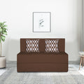 Adorn India Easy 2 Seater Sofa Cum Bed (Rhombus Pattern) Chennile Fabric - Washable Cover - Including 2 Cushion - Size 4' x 6' Ft (Brown Color) Perfect for Home & Office for Guests
