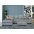 Raiden Damask L Shape 6 Seater Sofa Set with Center Table (Left Hand Side) (Grey)