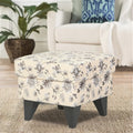 Adorn India Christoper 1 Seater Floral Print Puffy (Beige)