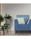 Adorn India Cortina Damask (3 Years Warranty) 1 Seater Sofa (Blue) Modern