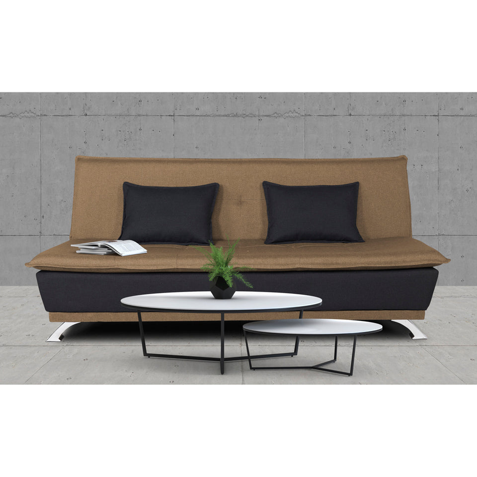 4 Seater Sofa Cum Bed Exclusive Two Tone Arden 4x6(Camel & Black)