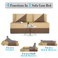 Adorn India Easy Desmond 2 Seater Sofa Cum Bed 4 X 6 (Brown & Beige) (1 Year Warranty)