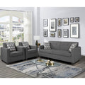 Adorn India Wood Blazer Plus 3-1-1 Five Seater Sofa Set (Grey)