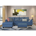 Raiden Crafty L Shape 6 Seater Sofa Set with Center Table (Left Hand Side) (Blue)