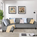 Adorn India Bryson L Shape 6 Seater Sofa Set Digitel Print (Left Hand Side) (Grey) (3 Year Warranty)