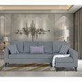 Adorn India Beetle Plus Bricks L Shape 6 Seater Sofa Set (Right Hand Side) (Grey) (3 Year Warranty)