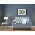 Adorn India Straight line Plus Leaf 2 Seater Sofa (Grey) (3 Year Warranty)