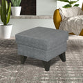 Adorn India Christopher 1 Seater Wing Chair Decent with Puffy (Grey)