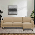 Adorn India Damian L Shape 6 Seater Sofa Set RHS (Beige) (3 Year Warranty)