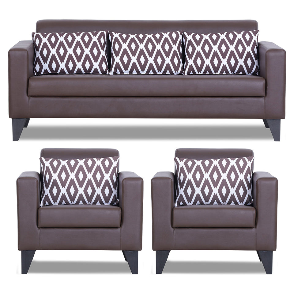 Bladen Leatherette 3+1+1 5 Seater Sofa Set (Brown)
